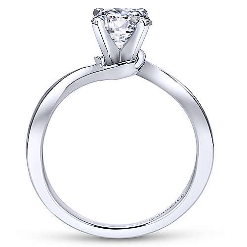 14K White Solitaire 14K White Gold Round Diamond Engagement Ring Surrey Vancouver Canada Langley Burnaby Richmond