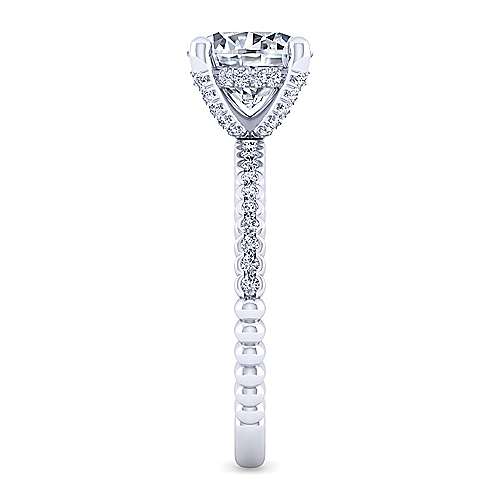 14K White Straight 14K White Gold Round Diamond Engagement Ring Surrey Vancouver Canada Langley Burnaby Richmond