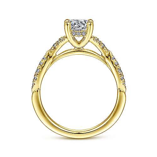 14K Yellow Straight 14K Yellow Gold Round Diamond Engagement Ring Surrey Vancouver Canada Langley Burnaby Richmond