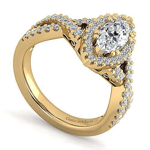 14K Yellow Halo 14K Yellow Gold Marquise Halo Diamond Engagement Ring Surrey Vancouver Canada Langley Burnaby Richmond