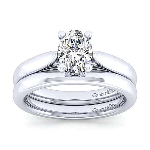 14K White Solitaire 14K White Gold Oval Diamond Engagement Ring Surrey Vancouver Canada Langley Burnaby Richmond