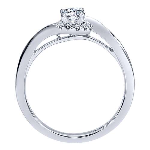 14K White Halo 14K White Gold Round Halo Complete Diamond Engagement Ring Surrey Vancouver Canada Langley Burnaby Richmond